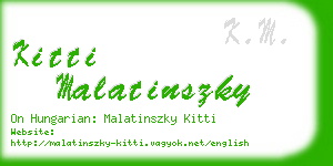 kitti malatinszky business card